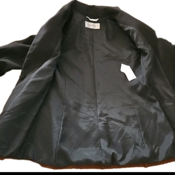 Sportmax MaxMara Womans Black And Brown Virgin Wool Blend Colorblock Blazer 2 - Picture 9 of 13